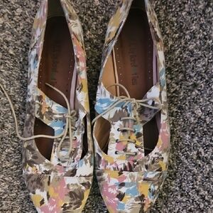 Floral Lace-Up Women's Shoes